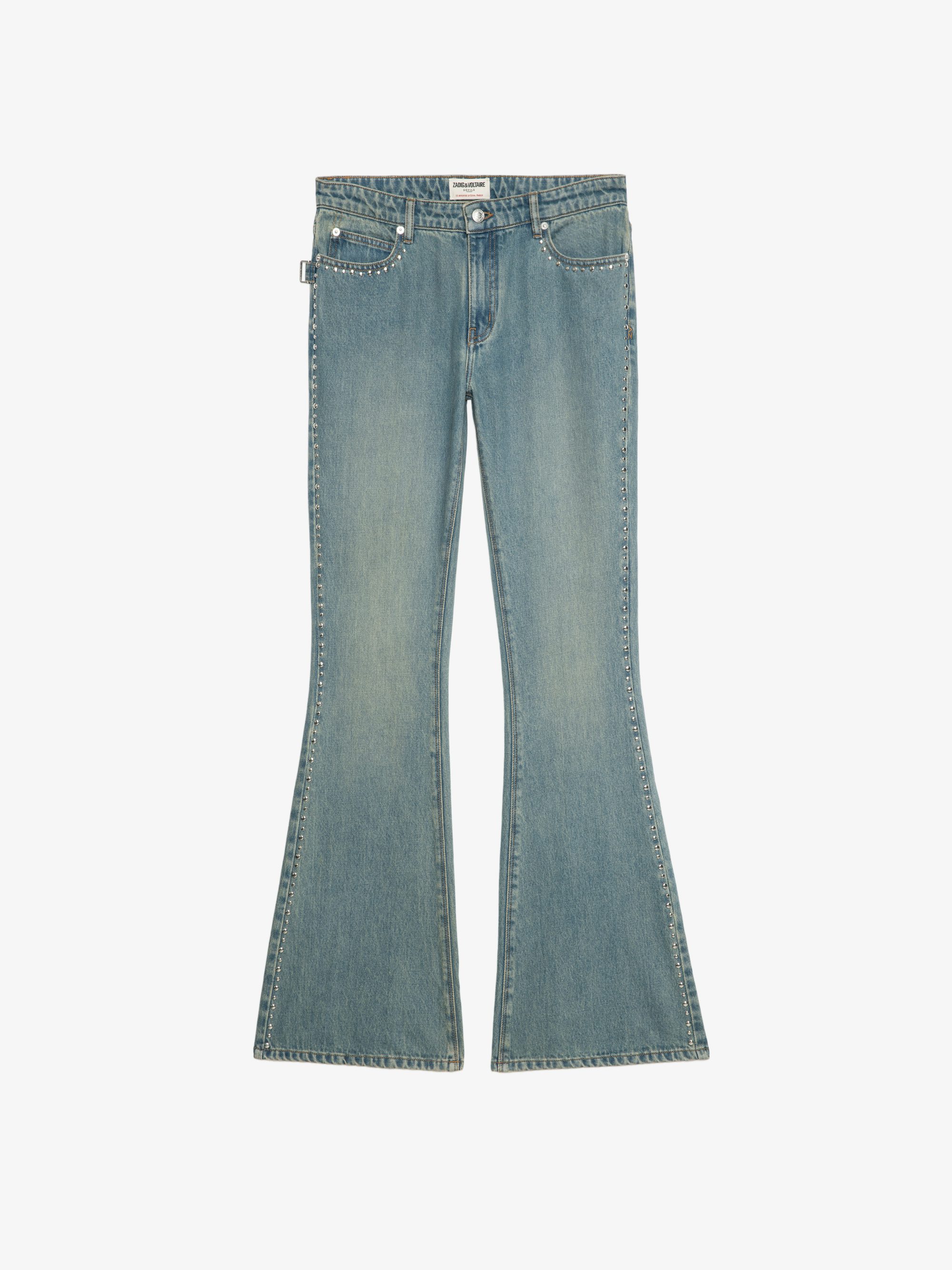 Eclip Studded Jeans - Bootcut jeans with studs, multiple pockets.